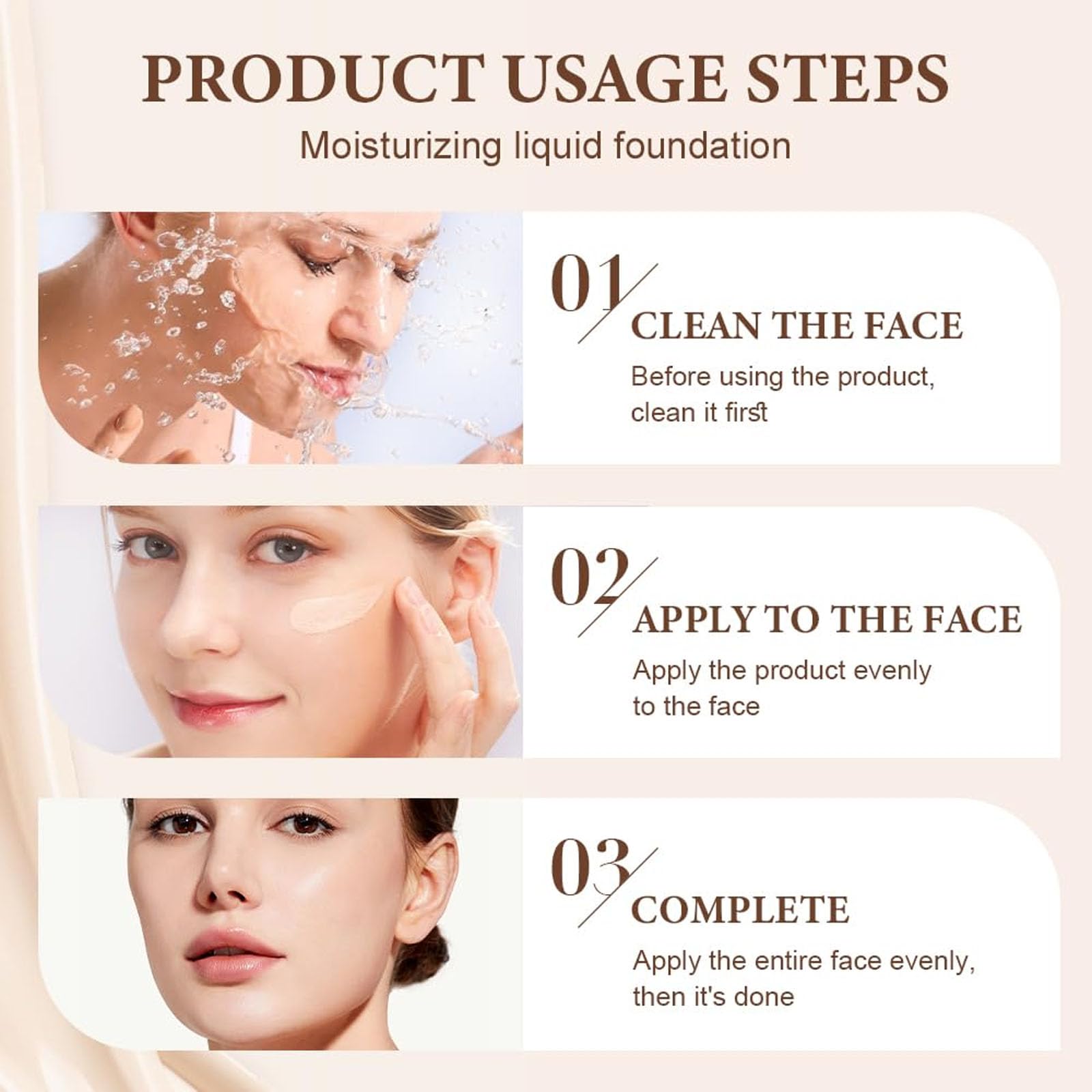 Melya Fond de Teint 50 Ans et Plus, Hydrating Foundation for Mature Skin, Liquid Foundation Lightweight Natural Finish Long-Lasting Coverage For Dry Skin, 30ml / 1 Fl Oz — view 5