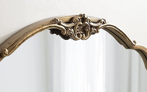 Miniatura 7 de Kate and Laurel Novella Glam Espejo adornado, 18 x 30 pulgadas, dorado, decoración de pared tradicional barroca inspirada