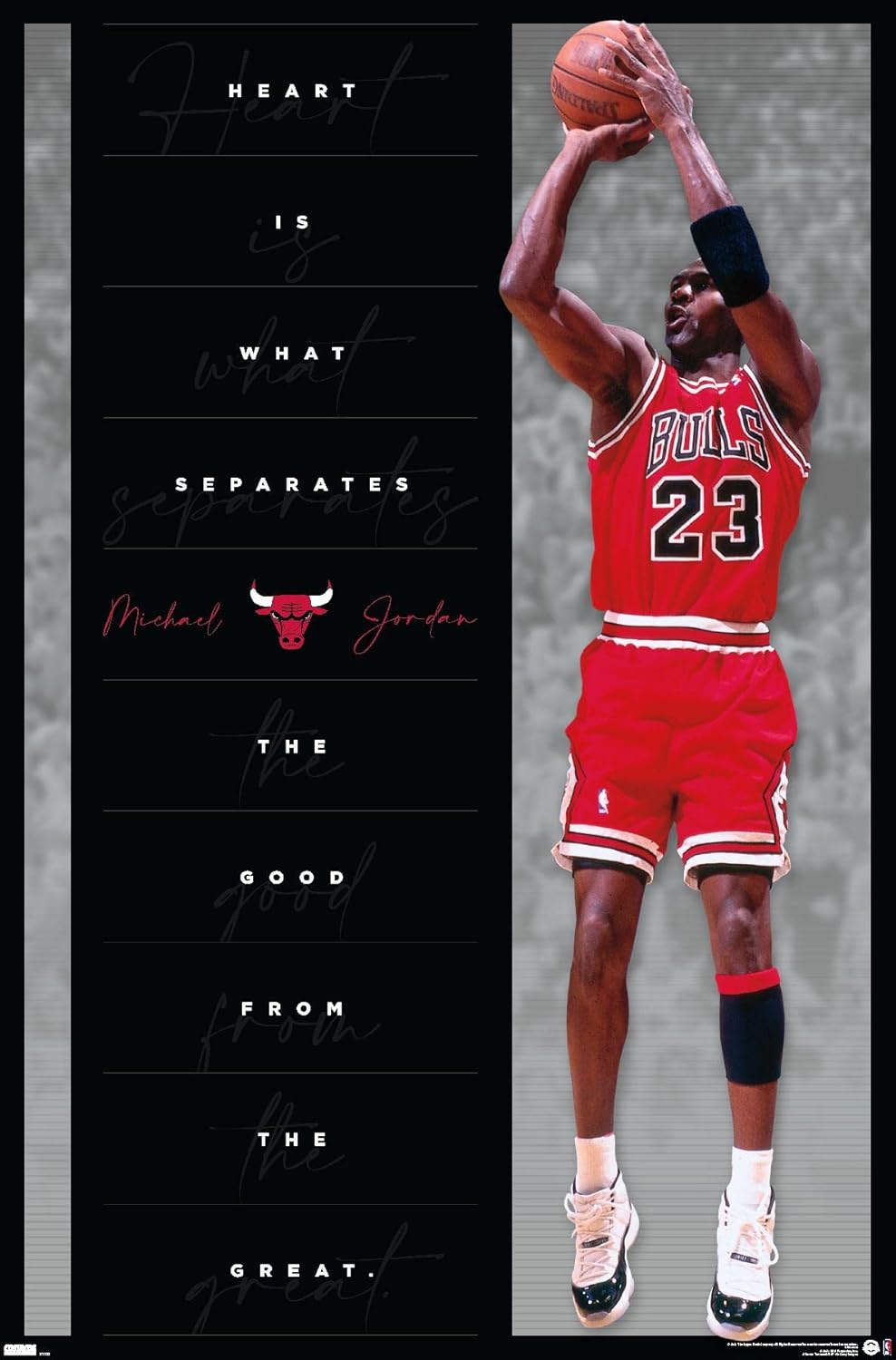 Michael Jordan - Heart Wall Poster, 34L" x 22.4W", Premium Unframed Version