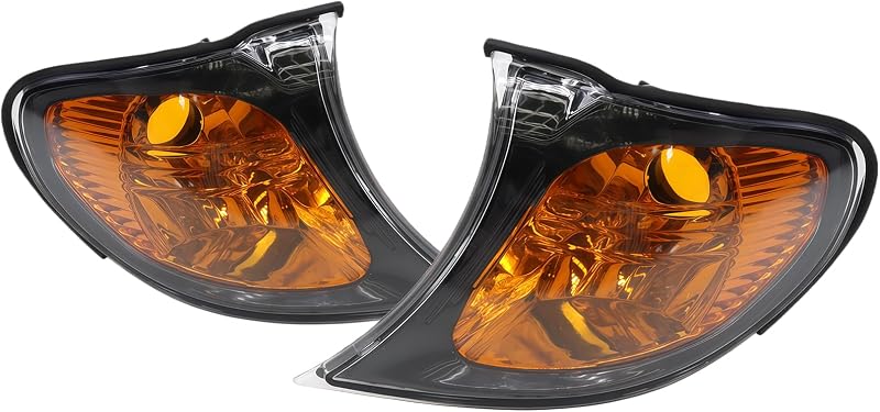 Par de lanternas de seta laterais dianteiras Aspaton âmbar para BMW E46 Série 3 325i 325Xi 330i 330Xi 2002–2005 – 2 unidades