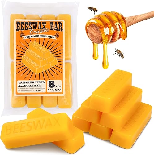 Miniatura 34 de TRINIDa Gránulos de cera de abejas amarillas de 5 libras (80 onzas), pellets de cera de abejas orgánicas para velas de bricolaje, cera de abeja