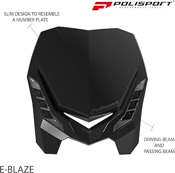 Polisport Motocross (MX) E-Blaze LED Headlight - Black