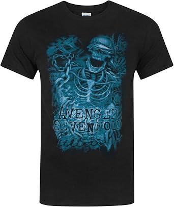 Vanilla Underground Avenged Sevenfold Chain Skeleton Mens T-Shirt Black