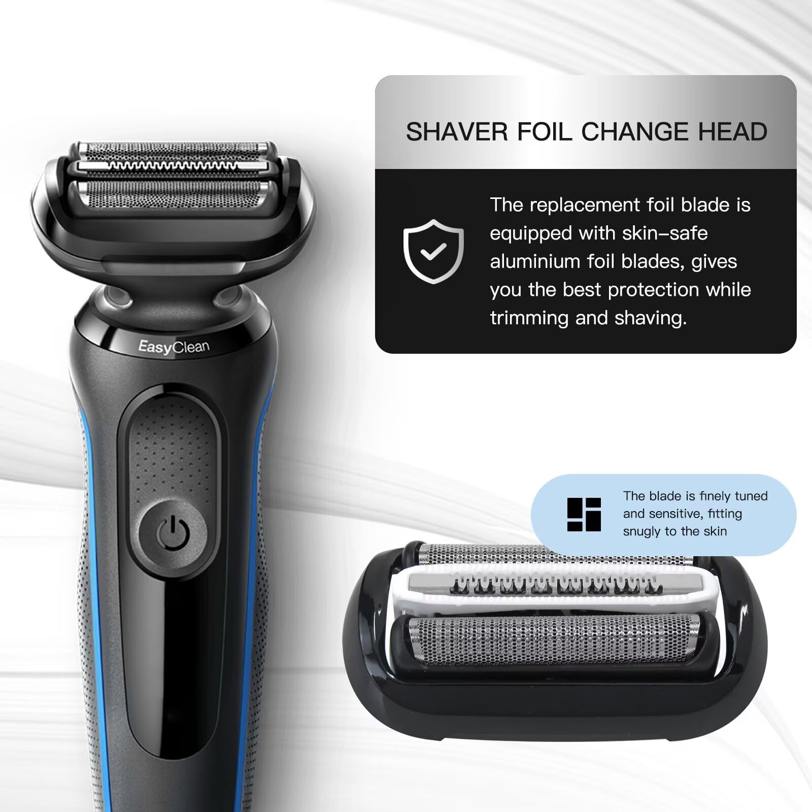 INGQI New 64B Series 6 Replacement Head Compatible for Br-aun S5 Electric Shaver Foil 50-B7000cc 5018S 5049s 5050cs 5762 5764