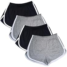 4 Pack Women's Cotton Yoga Dance Short Pants Summer Athletic Cycling Hiking Sports Shorts
