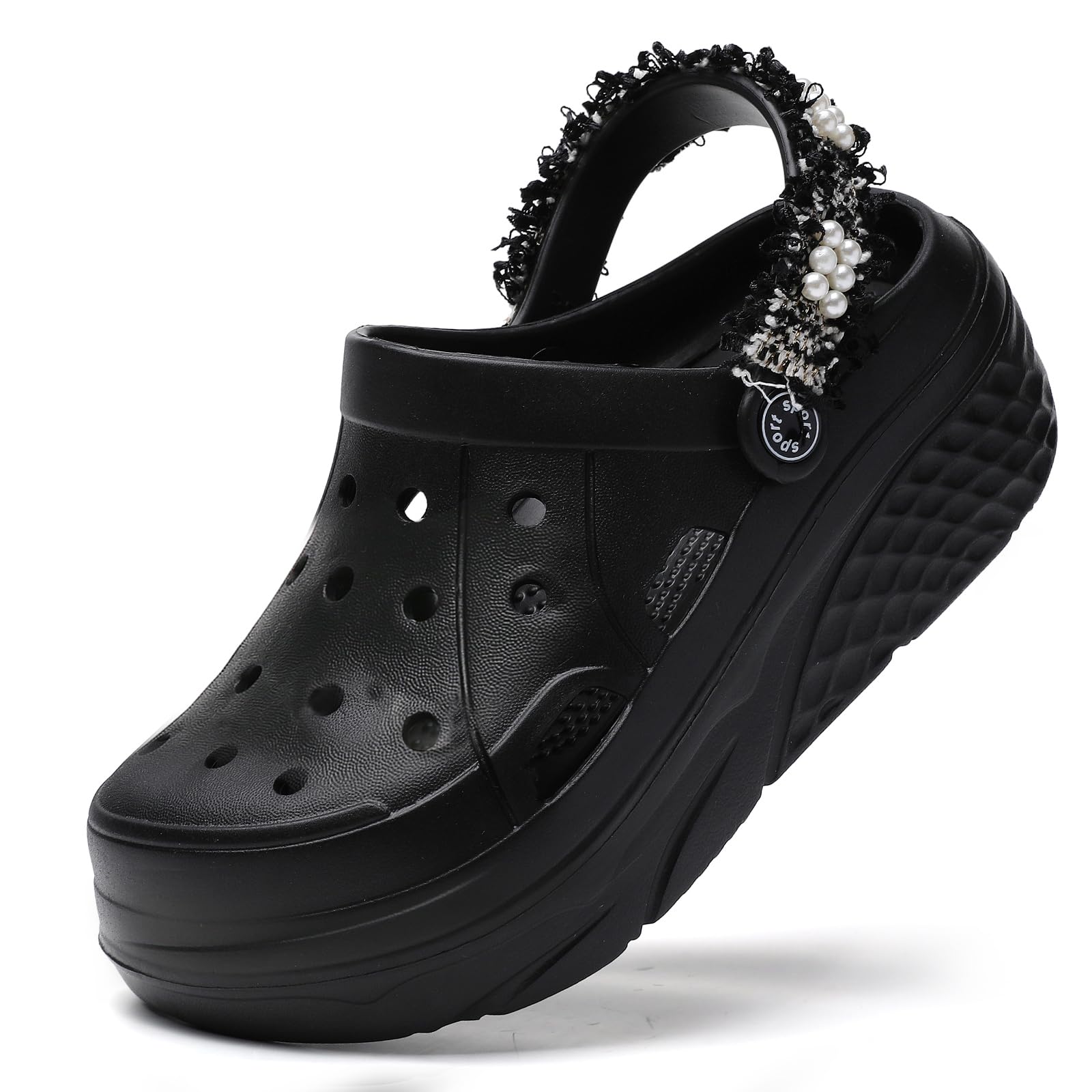Women's Gardener Platform Clogs Slippers Hight Heels Mules Clog Wedge Sandals Outdoor Beach Shoes-image-2