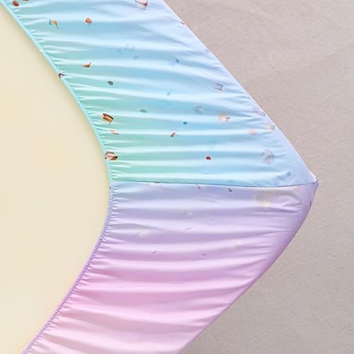 Miniatura 9 de NVOART Juego de ropa de cama de 5 piezas con diseño de flores de unicornio, tamaño individual, incluye 1 edredón, 1 sábana bajera, 1 sábana encimera