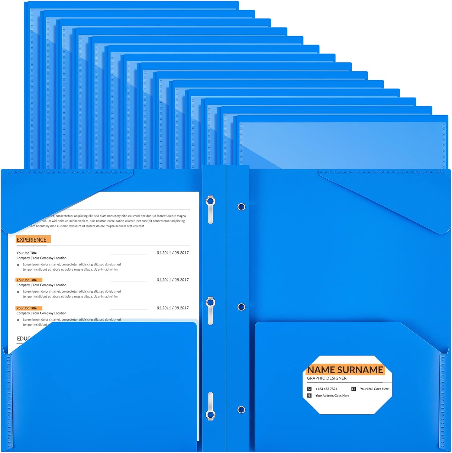 36 Pcs Heavy Duty Plastic Folders with Clear Front Pocket