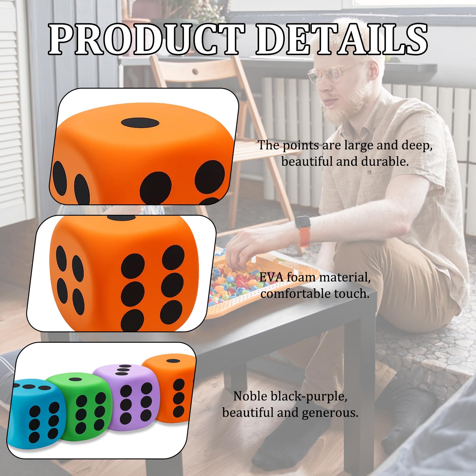 4 Pcs Large Foam Dice - Image 3