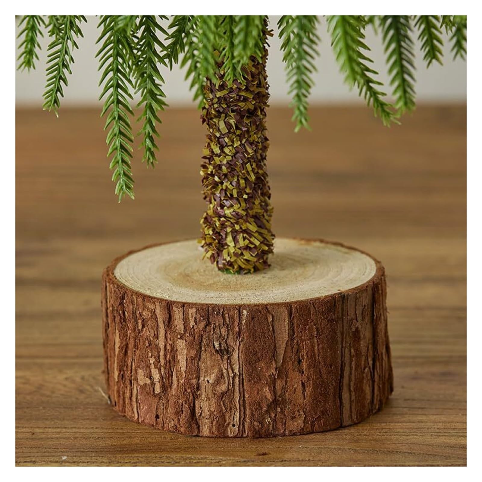 Piccolo albero di Natale artificiale da tavolo, albero di Natale verde, con base in legno for decorazioni for la casa e l'ufficio albero di natale