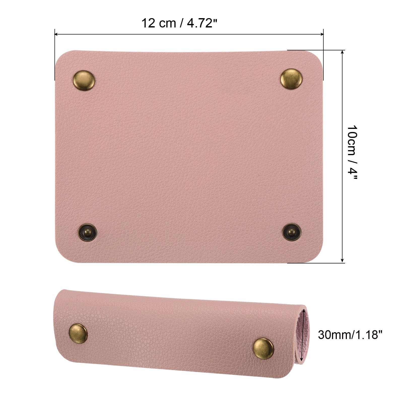 PATIKIL Luggage Handle Wrap, 2 Pack PU Handbag Grip Cover Protector Identifier with Clasp for Suitcase Grocery Shopping Bag Pink - Image 2