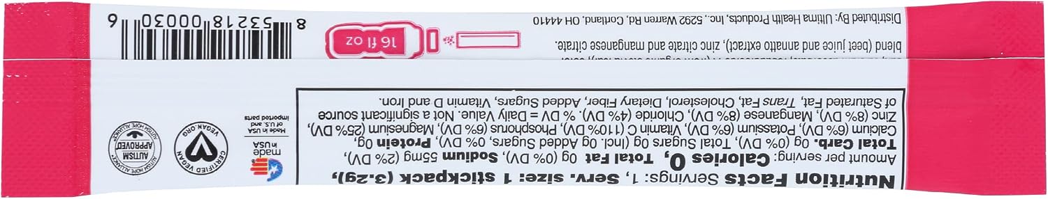 ULTIMA REPLENISHER Wild Raspberry Electrolyte Powder Packet, 0.11 OZ