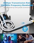DDMALL CAT 8 Ethernet Cable 1.5ft, 3ft 6ft 10ft 15ft 20ft 25ft 30ft 40ft 50ft 65ft 100ft High Speed, Shielded in Wall, Internet Cord with RJ45 Connector, Weatherproof, Indoor&Outdoor (1.5ft White)