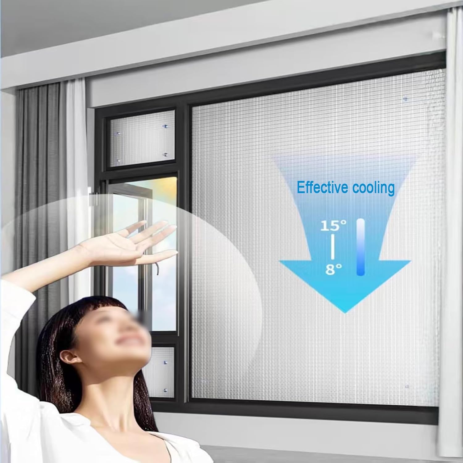 0.31in Thickness Window Privacy Film,Heat Control Window Film,Sun Blocking Glare Reduction Anti Uv Window Tint,Sound Insulation Super Noise Reduction,for House Office (39"x39")