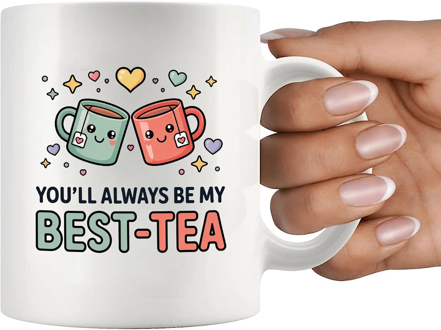 Panvola You’ll Always Be My Best Tea Friends Gift Friendship Gift for Female Friend Best Friends Bestie Inspirational Women Novelty Drinkware Ceramic Mug 11oz White - Image 7