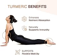 Vista 3 de Curcumina de cúrcuma 90 cápsulas vegetales con pimienta negra y jengibre para una mejor absorción 100% pura y natural Fabricado en la India