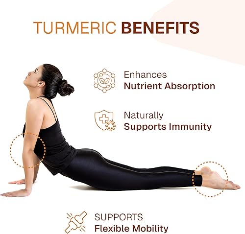 Miniatura 3 de Curcumina de cúrcuma 90 cápsulas vegetales con pimienta negra y jengibre para una mejor absorción 100% pura y natural Fabricado en la India