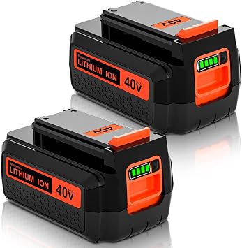 2 Packs 40V 3000mAh LBX2040 Replacement Battery Compatible with Black and Decker 40 Volt Battery Lithium LBXR36 LBXR2036 LST540 String Trimmer Hedge Sweeper Mower ToolsOrange