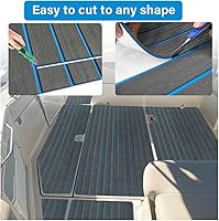 Vista 4 de Alfombra de espuma EVA para cubierta de 94 x 45/35/16 de teca sintética, antideslizante, autoadhesiva, tapete de espuma para lanchas de motor