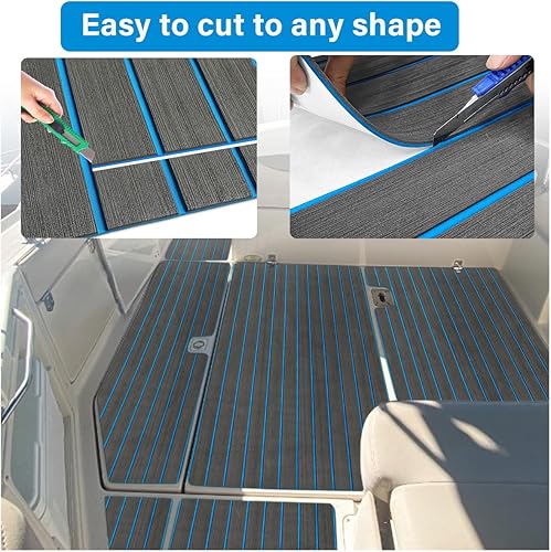 Miniatura 4 de Suelo de lancha de espuma EVA 94 x 453516 de teca sintética, alfombra marina, suelo de lancha, antideslizante, autoadhesiva, espuma para lanchas,