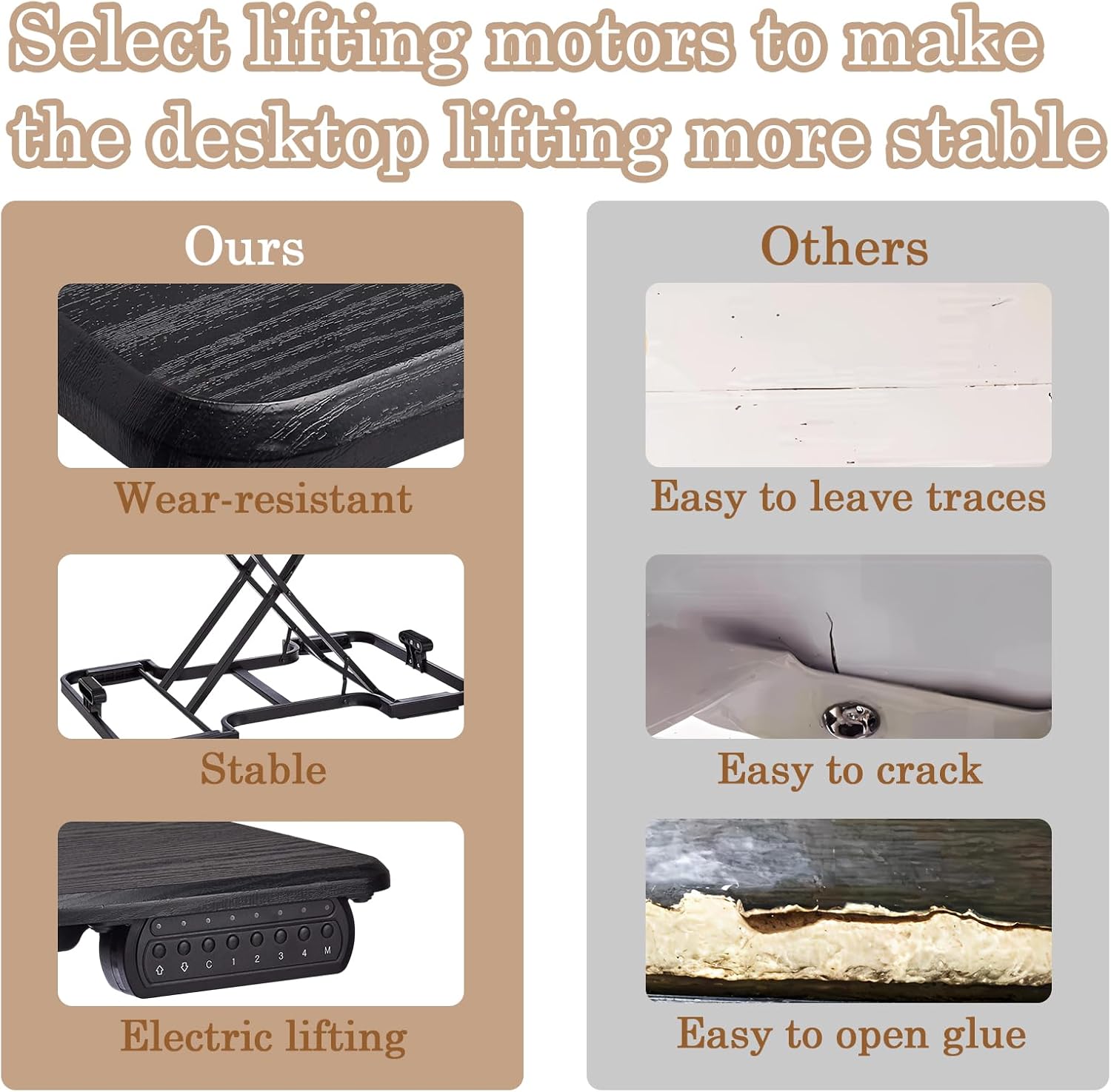 Electric Standing Desk Converter, 32 Inch Height Adjustable Sit Stand Desktop Riser, 5-Level Portable Computer Workstation with Wood Surface, Black