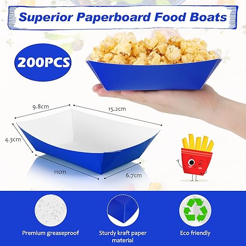 Miniatura 21 de Yinkin 200 bandejas desechables de papel para nachos, bandejas de papel kraft para tacos, concesión, suministros de fiesta de Halloween