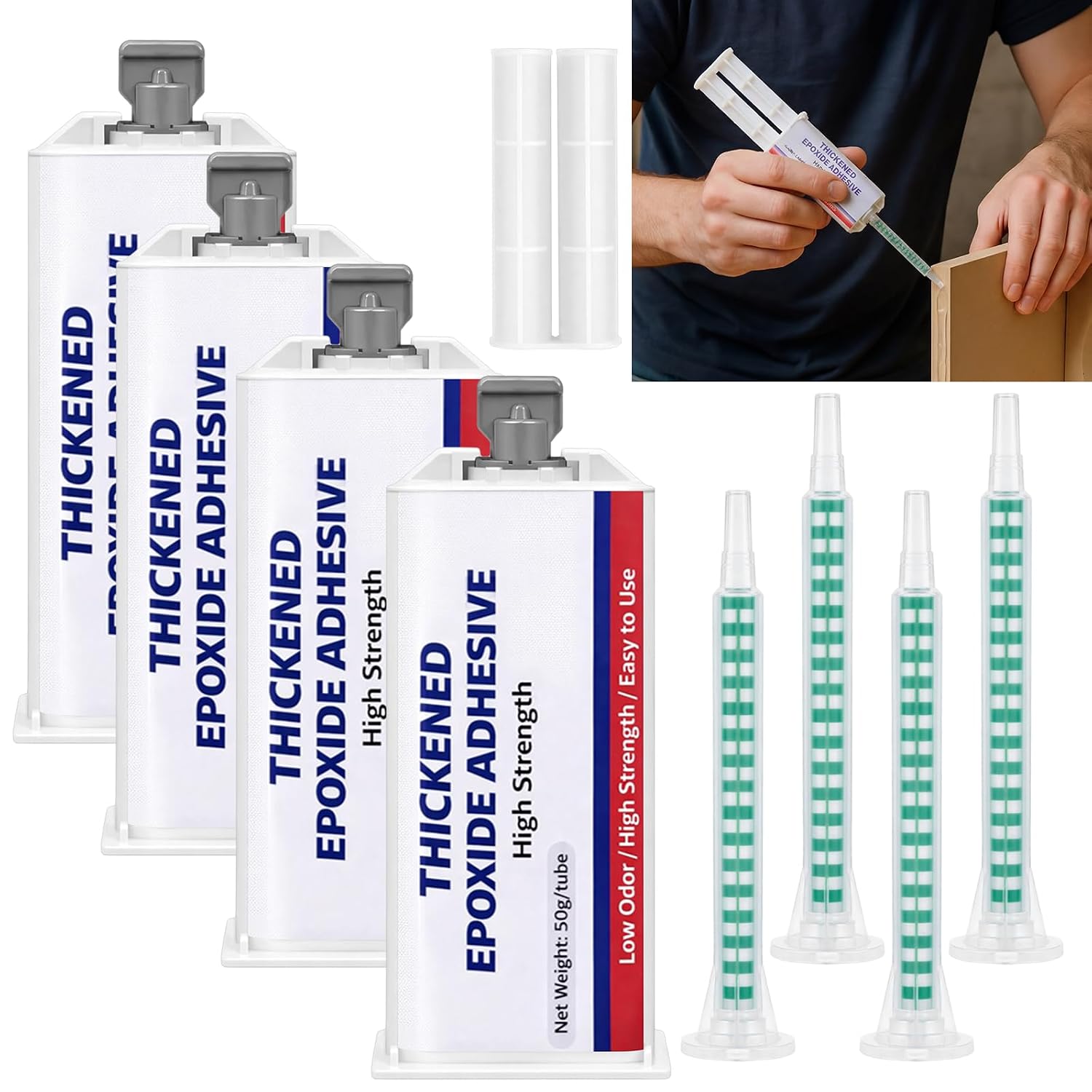 4 Sets 2 Part Epoxy Resin 5 Minute Epoxy Clear Glue 1.76 oz