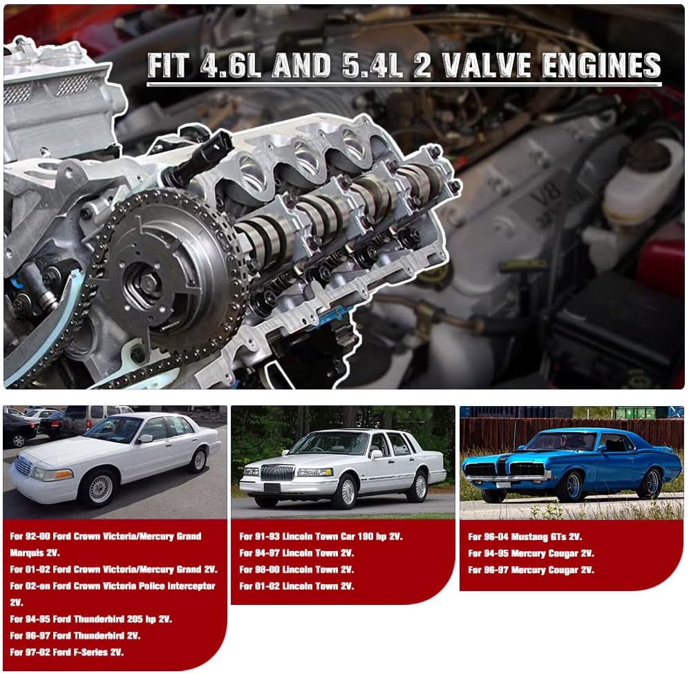 Engine Valve Spring Compressor Tool Compatible with Ford Mustang GT F150 4.6L 5.4L 2V Romeo Windsor Lincoln Mercury Red