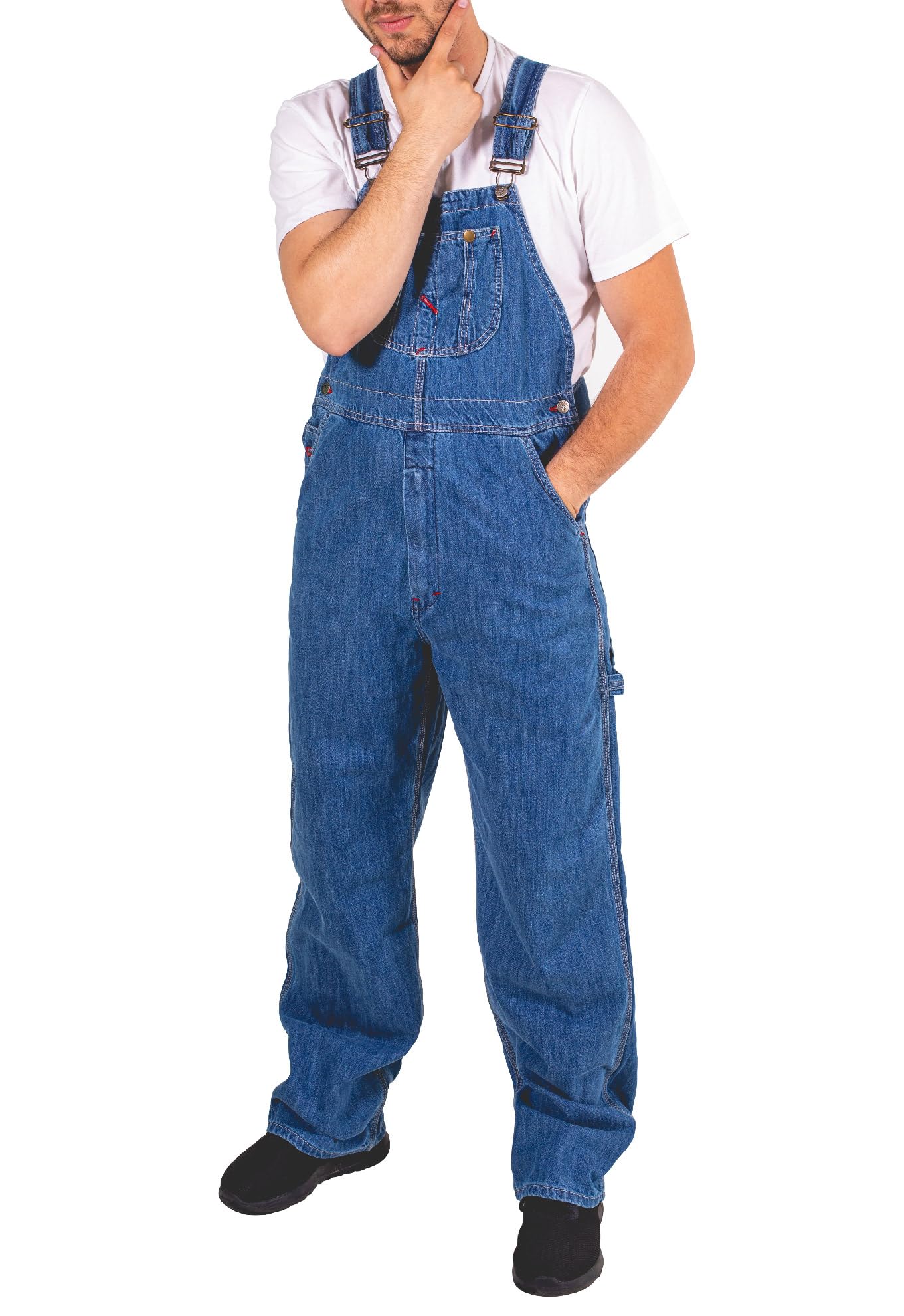 Juicy Trendz Mens Bib Overalls – Heavy Duty Work Dungarees for Men, relaxed fit denim bib and brace overalls with adjustable shoulder straps & deep multi pockets