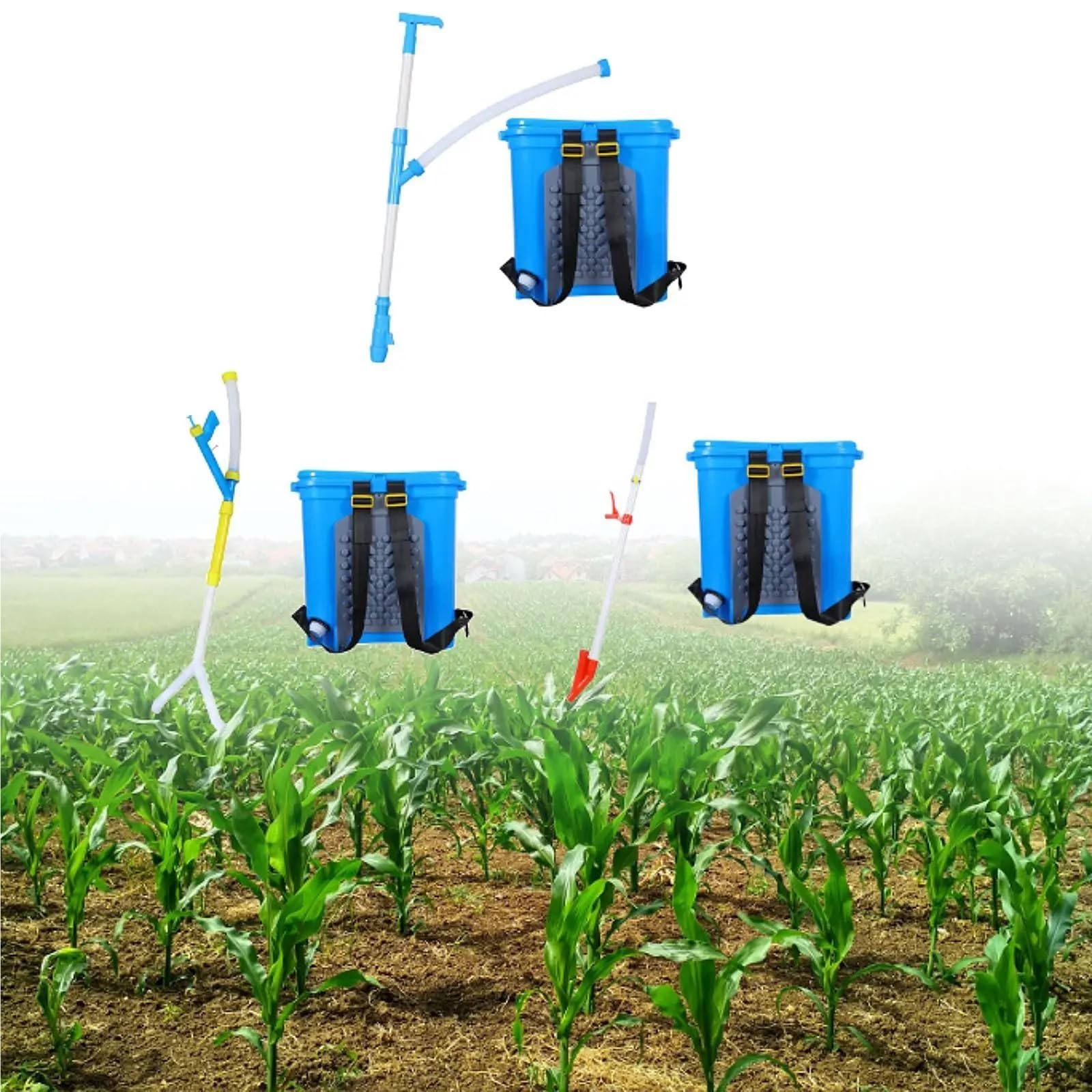 Strumenti Agricoli Spandiconcime manuale da 25 litri, strumento per la semina del giardino, spruzzatore di fertilizzanti, spandiconcime multifunzione per prato Strumenti per Semina(Double Port)
