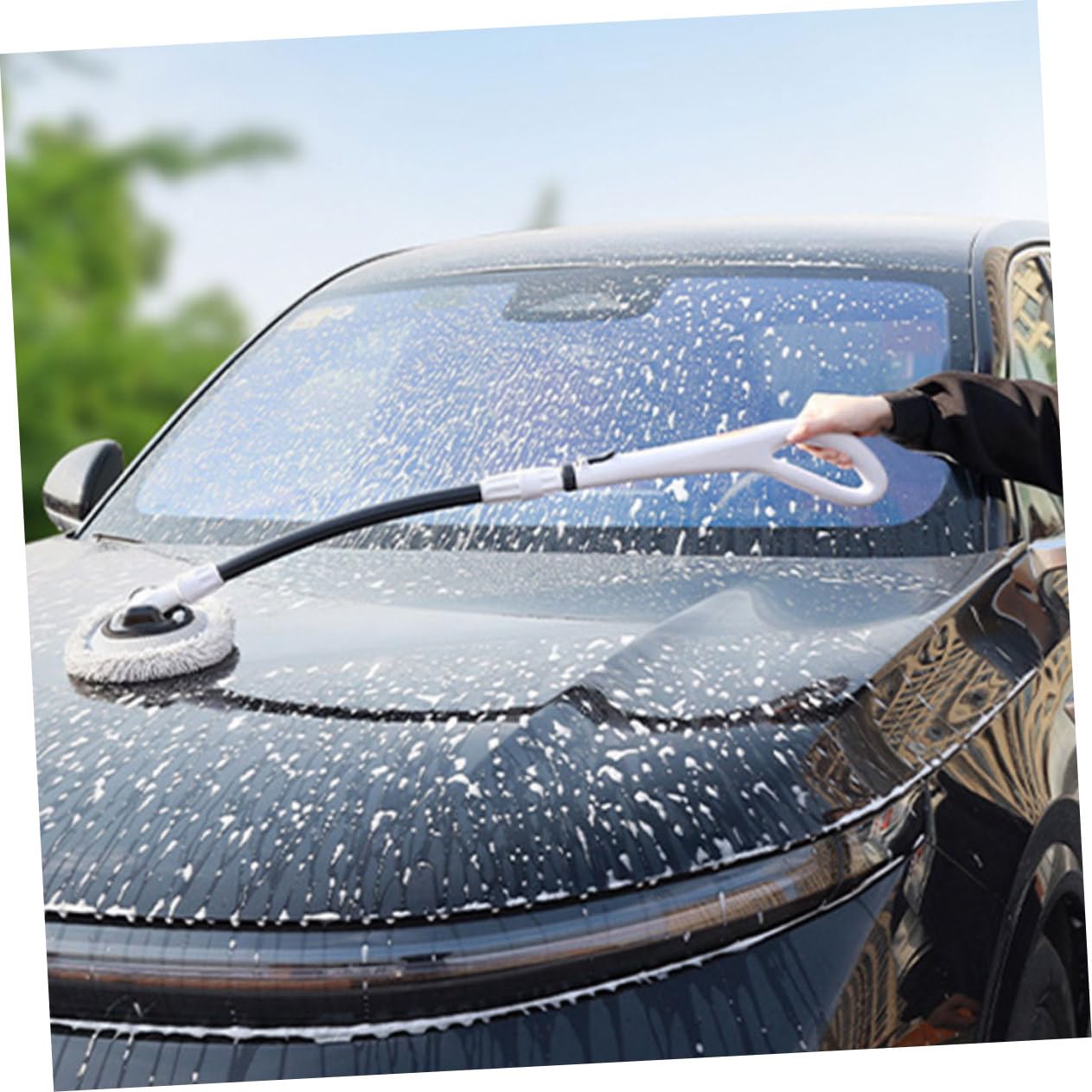 TOPBATHY Autowaschmopp Softborsten Teleskopbürste für Wohnmobil Autopflege Sanfte Reinigung Verstellbar Autowäscher Außenbereich