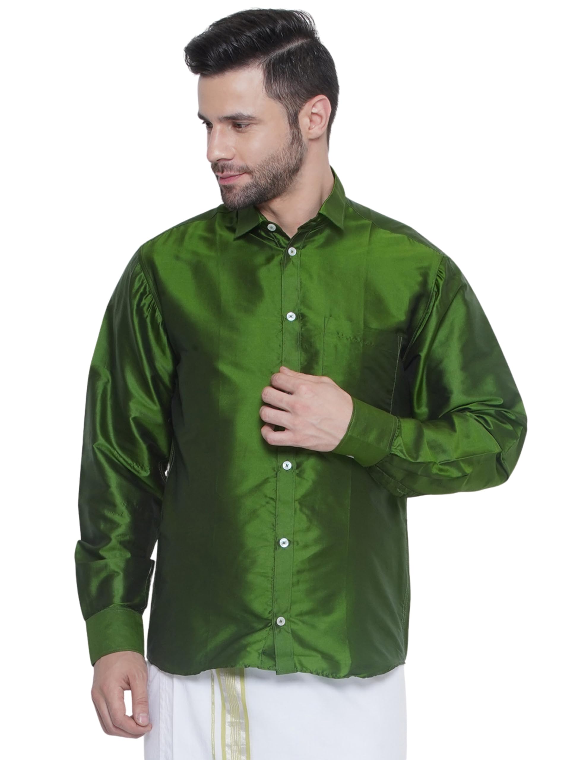 sethukrishna Men Solid Colour Regular Fit FS Ethnic Shirt (MS1001 to 14 FS)-picture-11