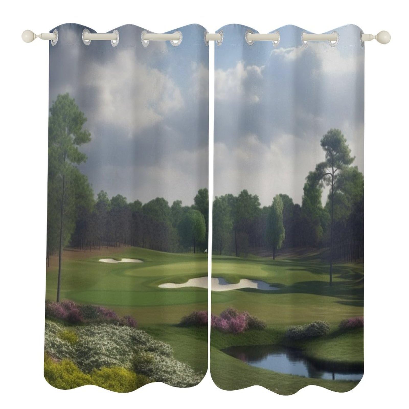 Rideaux occultants salon et chambre pour créer une ambiance feutrée motif golf