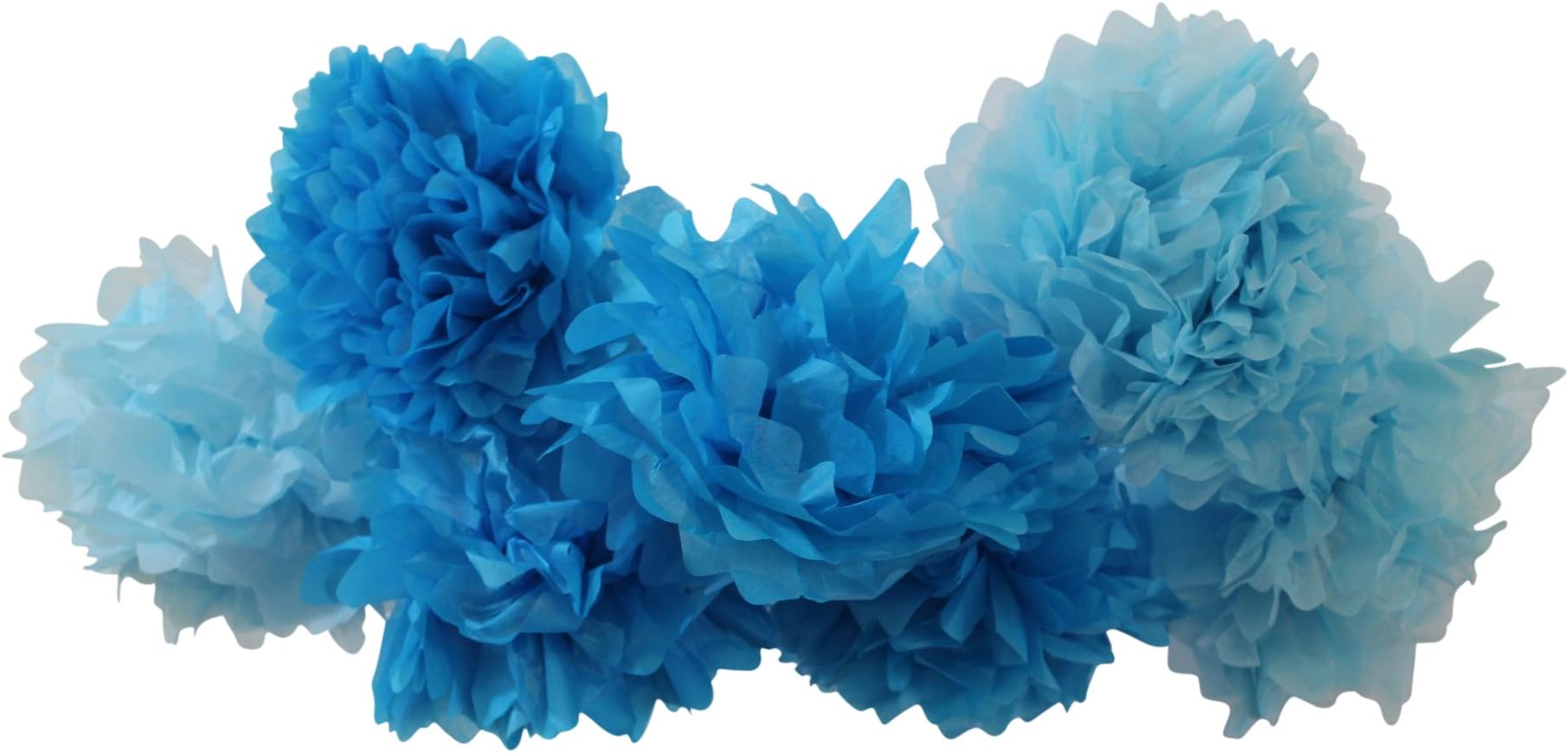 Mibur Tissue Paper Pom Poms (8 Pack) Paper Pom Poms Party/Wedding Decorations (8" Blue