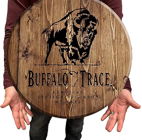 TRD Prints Letrero de bar Buffalo Trace Kentucky Bourbon Wood Bar Sign Man Cave Decor