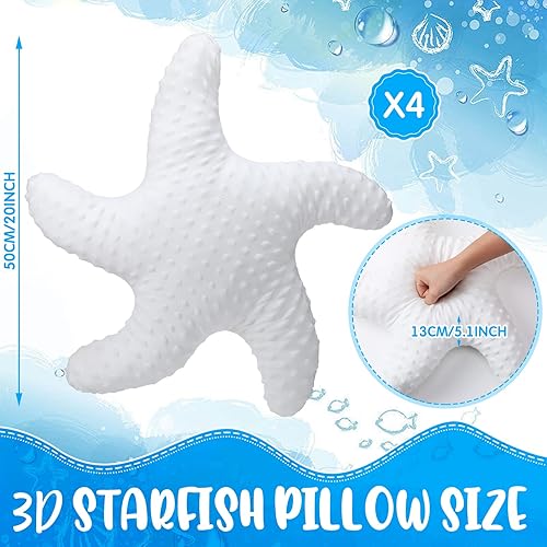 Miniatura 2 de Fumete Almohada con forma de estrella de mar de playa con forma de estrella de mar de 20 pulgadas, diseño de estrella de mar, bonito animal de