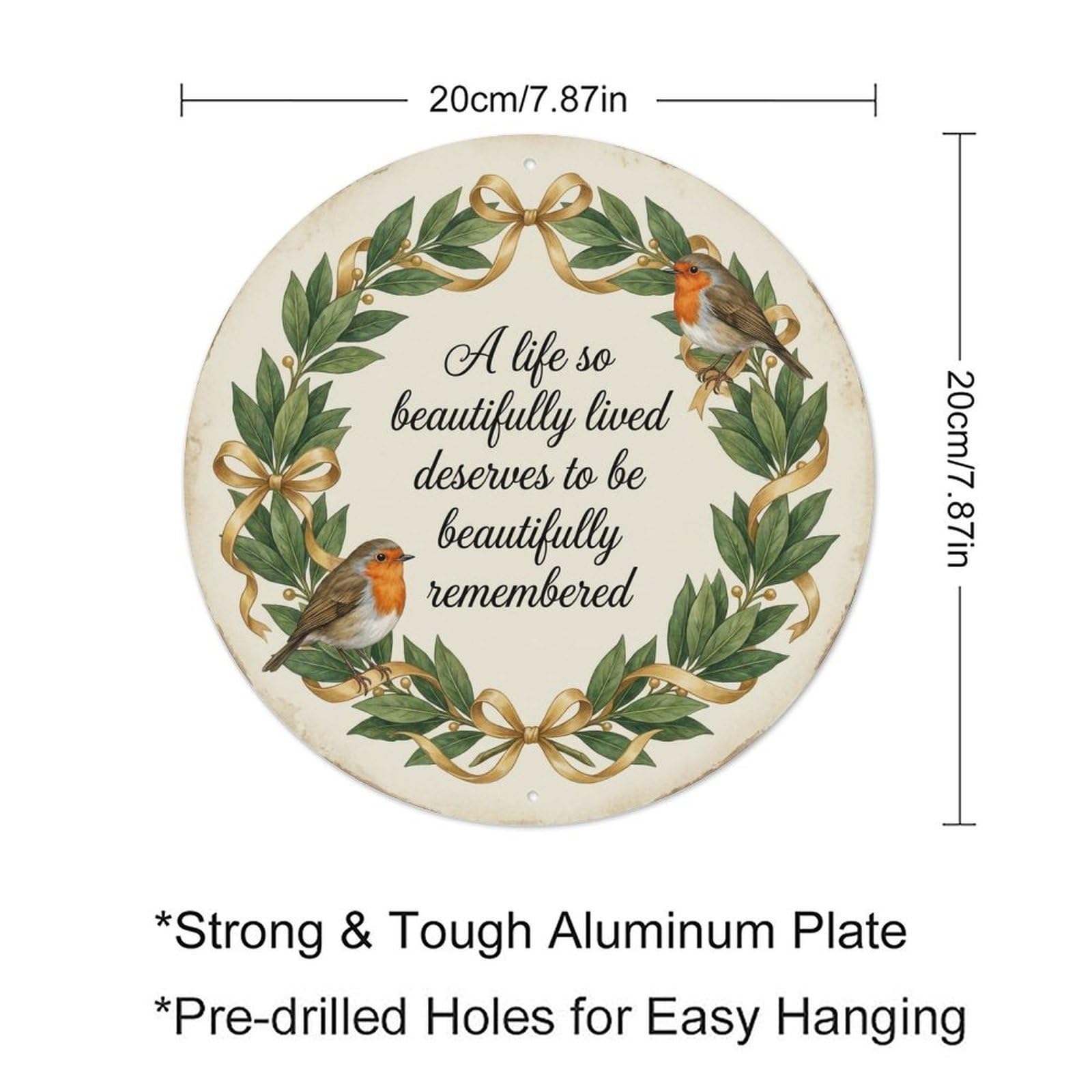 European Robin Garden Sign Heaven Love Tribute Metal Tin Sign
