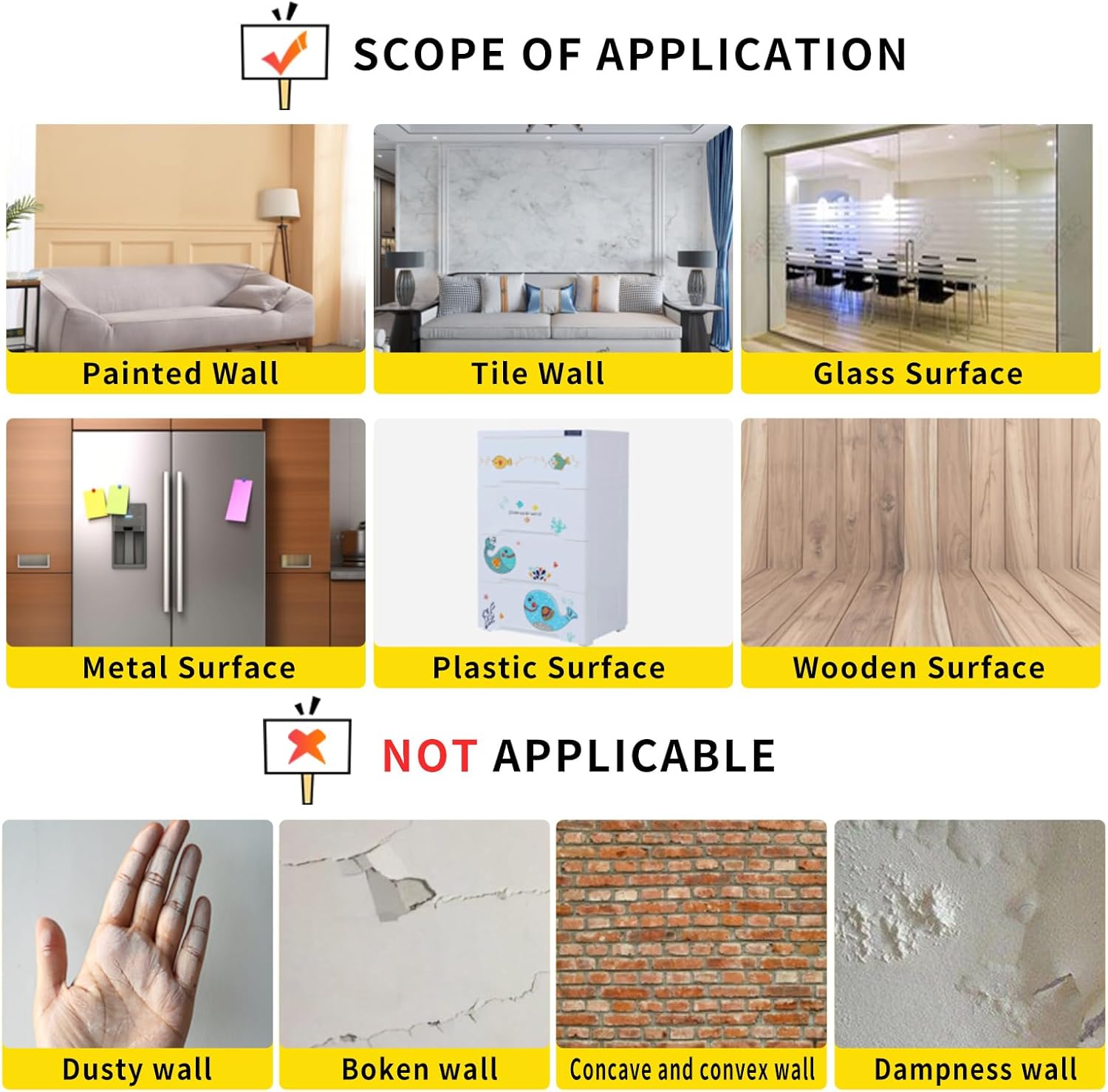 Magnetic Whiteboard Contact Paper 24" x 36" Peel and Stick Dry Erase White Board for Wall Self-Adhesive Decal Wallpaper Sticker for Office, Home, with Marker, Eraser and Magnet