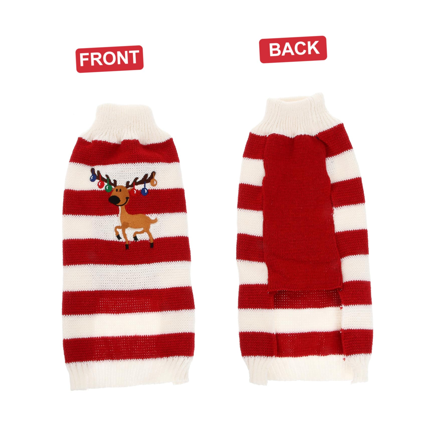 YARNOW Pull de Noël pour Chien Rouge sans Manches Motif Cerf Vêtement Hiver pour Animaux de Compagnie