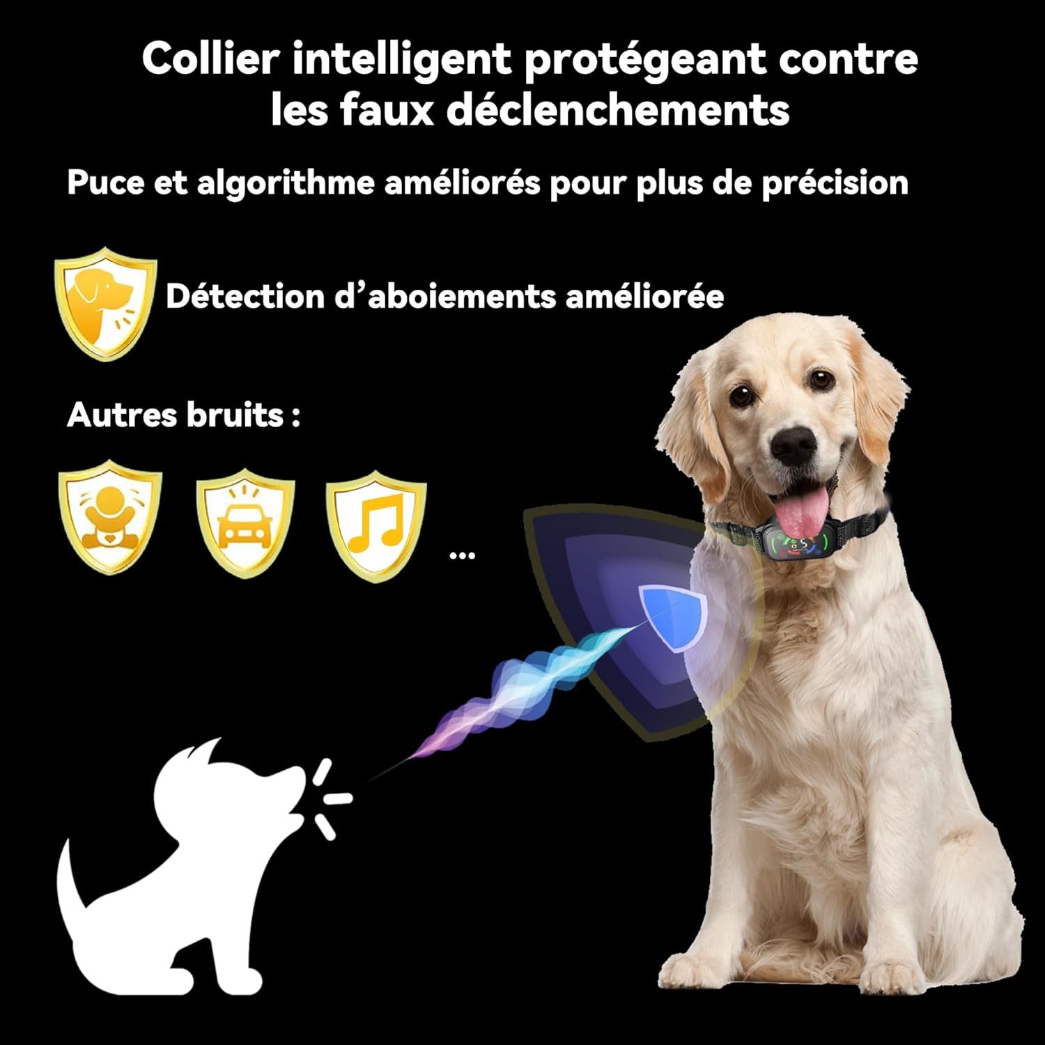 Collier anti aboiement en fonctionnement extérieur