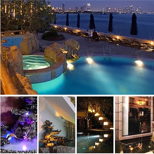 Miniatura 6 de 6PCS RGB Underwater Pond Lights, Round Recessed Spotlight, IP68 Waterproof Color Changing Submersible LED Fountain Lamp, for Garden Pool