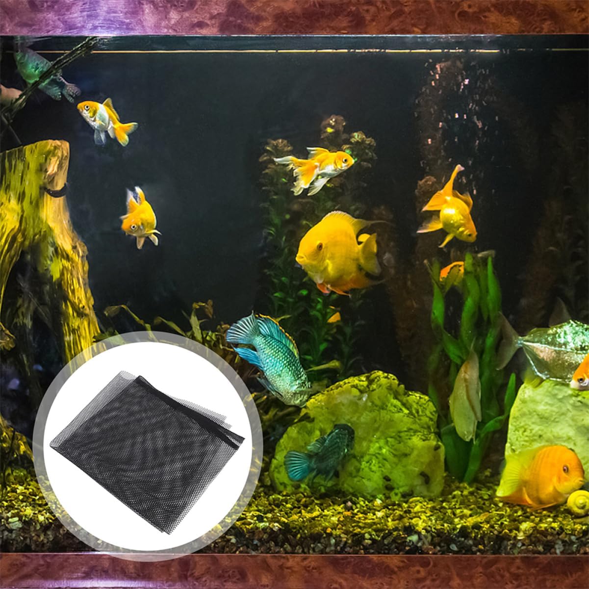 YARNOW Fish Tank Mesh Cover Durable Jump Net Lid for Aquariums Plastic Panel Easy Assembly Oxygen Flow Design Multifunctional Protection for Betta Fish and Aquatic