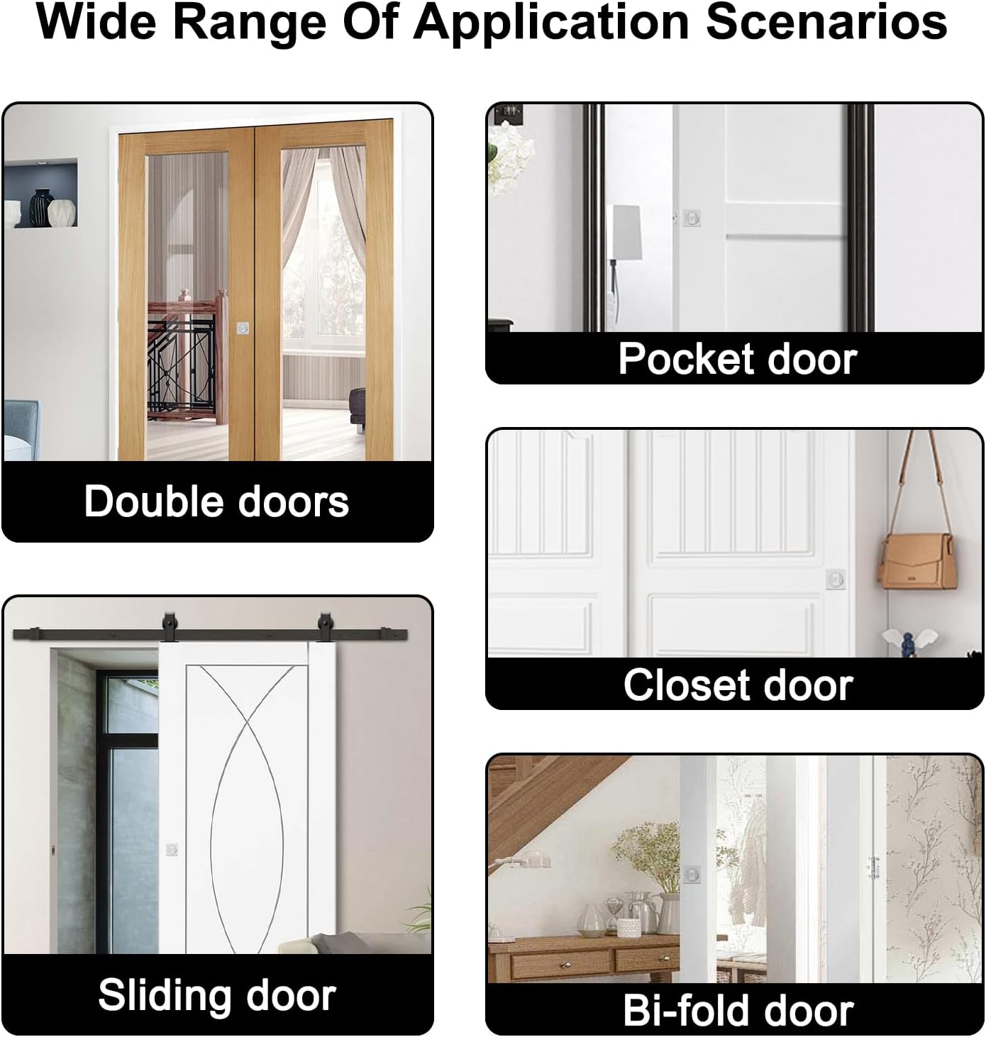 Pocket Door Lock,Privacy Door Hardware Suitable for Bathroom Bedroom etc Recessed 2 Sided, 2 3/8" Backset, Invisible Hardware for 1 3/8” to 2 3/16” Thickness Door (Sliver-Privacy 2 Pack)