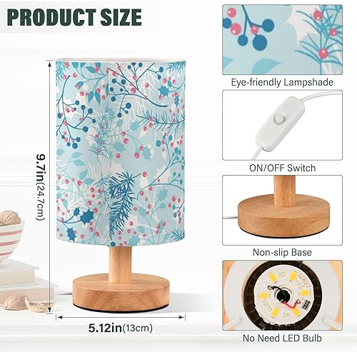 Miniatura 3 de Lámpara de mesita de noche Lámparas Led Lindas Plantas de Invierno Azul Flor Luces de Noche Escandinavas para Niños Bar