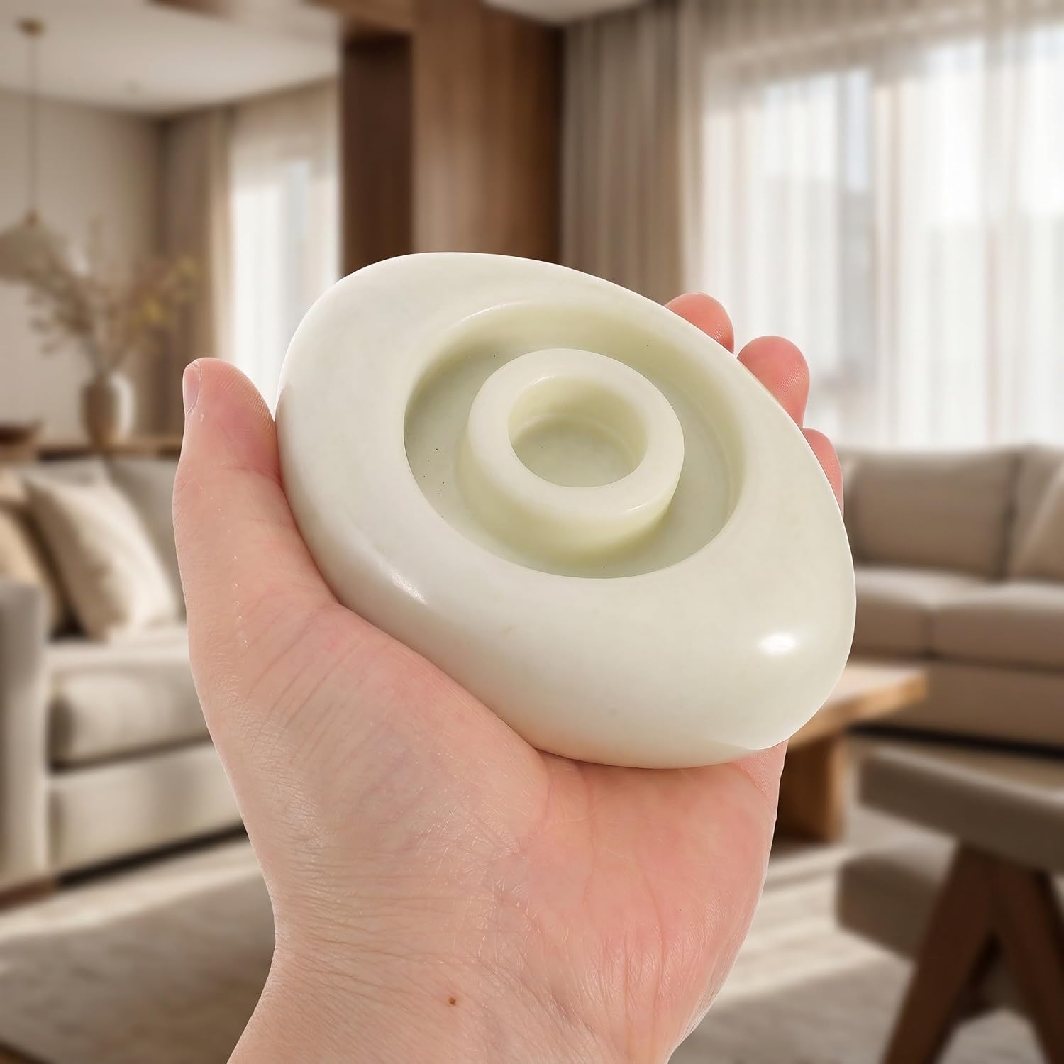 Ergonomic Jade Heated Warmer Stone for Massage Portable Arc Shaped Guasha Facial Scraping Board for Shoulder, Back Neck Seasonal Wellness Tool for Home Spa Use and Selfcare