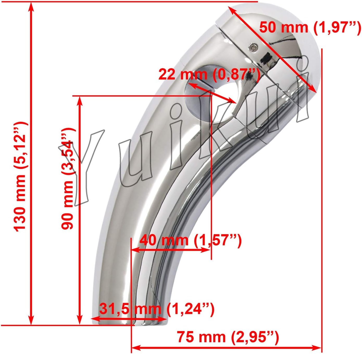 Motorcycle Billet 22mm 7/8'' Chrome handlebar risers Compatible with YAMAHA V-STAR(DRAG STAR)250 All years (90mm)