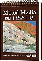 Vista 13 de Cuaderno de bocetos para medios mixtos de 9" x 12" - Cuaderno de bocetos multimedia de tapa dura, encuadernado en espiral, 60 hojas de papel