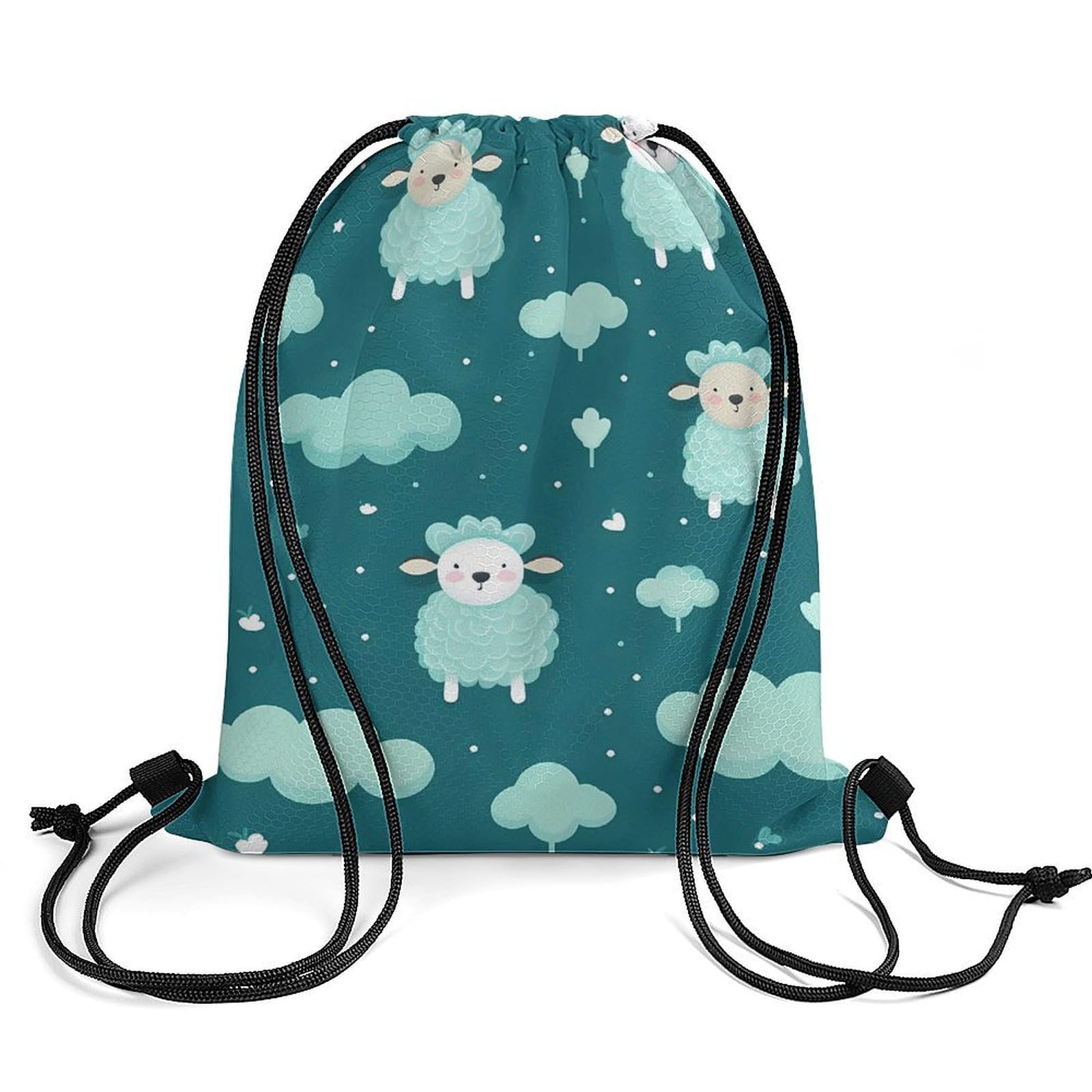 Cute Sheep Drawstring Backpack Durable Sport Gym Bags Daypack for Men Women 35 * 42cm