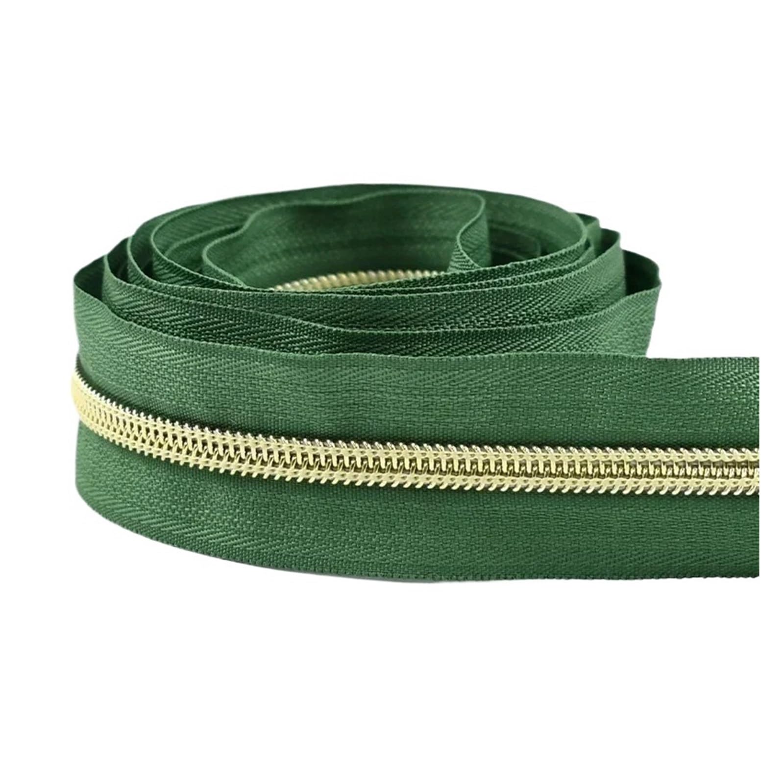 1pc 10M 5# Cucire Cerniere Nastri Al Metro Borsa Scarpe Cerniera In Nylon Decorativo Rotolo Bobina Zip Kit Di Riparazione Accessori FAI DA TE(ZA030-69-Gold)