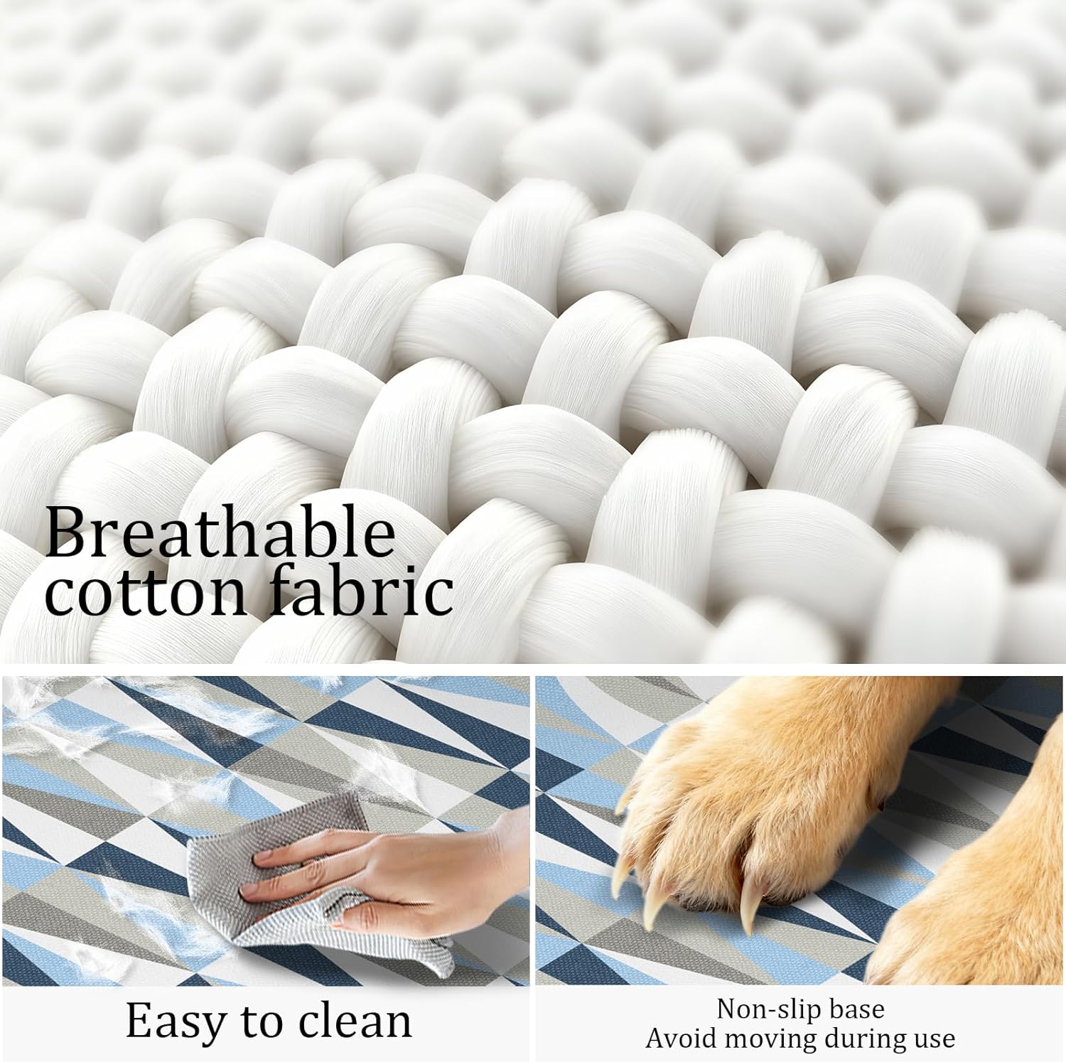 Elevated Dog Bed with Guardrail, Cooling Outdoor Pet Cot with 5-Sided Fence，Raised Dog Cot with 6-Metal Frame